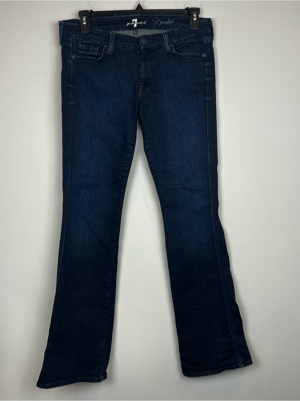 7 For All Mankind Women's Dark Blue A Pocket Bootcut Jeans Size 32